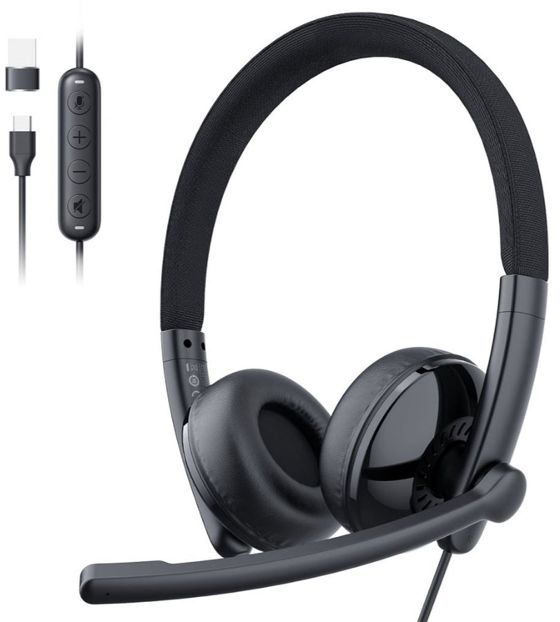 Slušalice Call Center USB-C / USB-A EMEET GeniusCall HS50, Crna