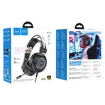 Gaming slušalice 3.5mm HOCO W110, RGB, Crne
