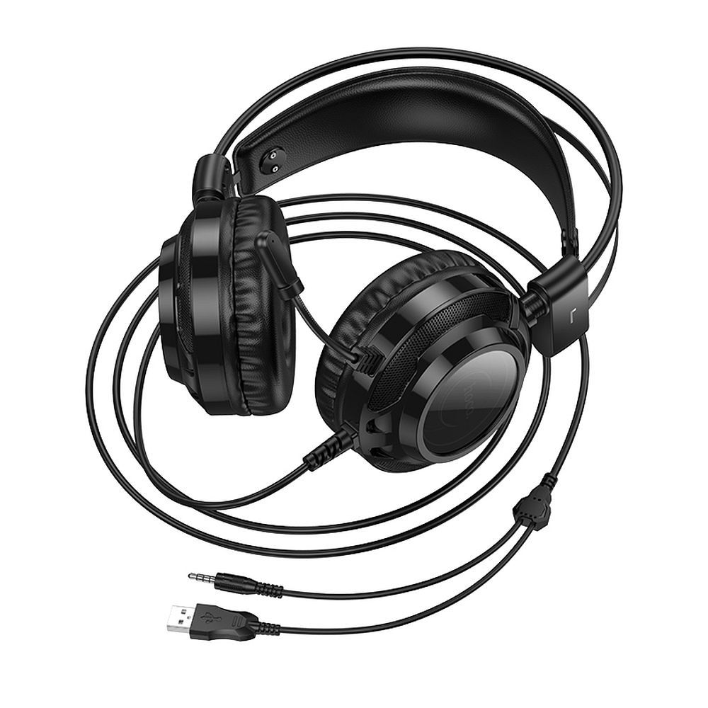 Gaming slušalice 3.5mm HOCO W110, RGB, Crne