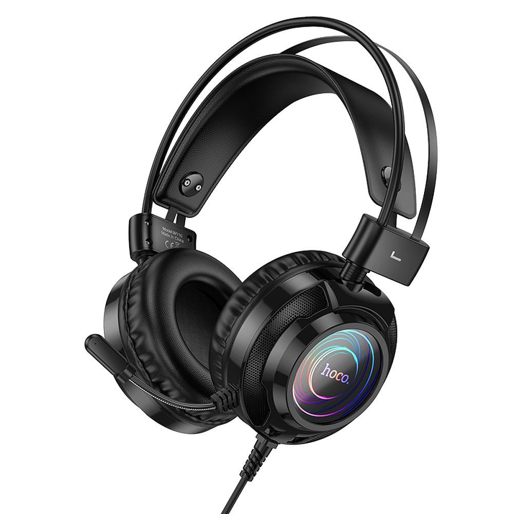 Gaming slušalice 3.5mm HOCO W110, RGB, Crne