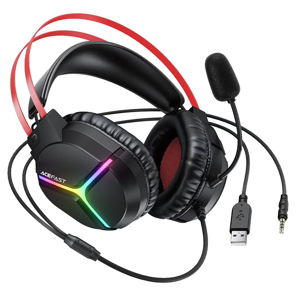 Gejmerske slušalice 3.5mm Acefast H16, RGB, 2m, Crne