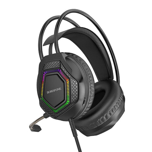 Gejming slušalice 3.5mm Borofone BO105 Thunder, RGB, 2m, Crne
