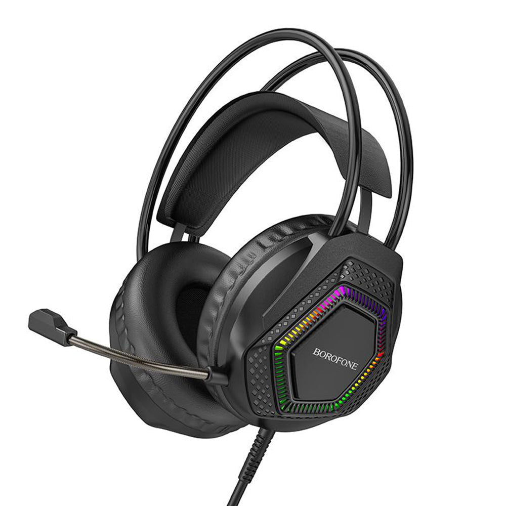 Gejming slušalice 3.5mm Borofone BO105 Thunder, RGB, 2m, Crne