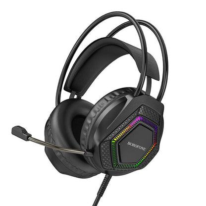 Gejming slušalice 3.5mm Borofone BO105 Thunder, RGB, 2m, Crne