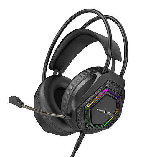 Gejming slušalice 3.5mm Borofone BO105 Thunder, RGB, 2m, Crne