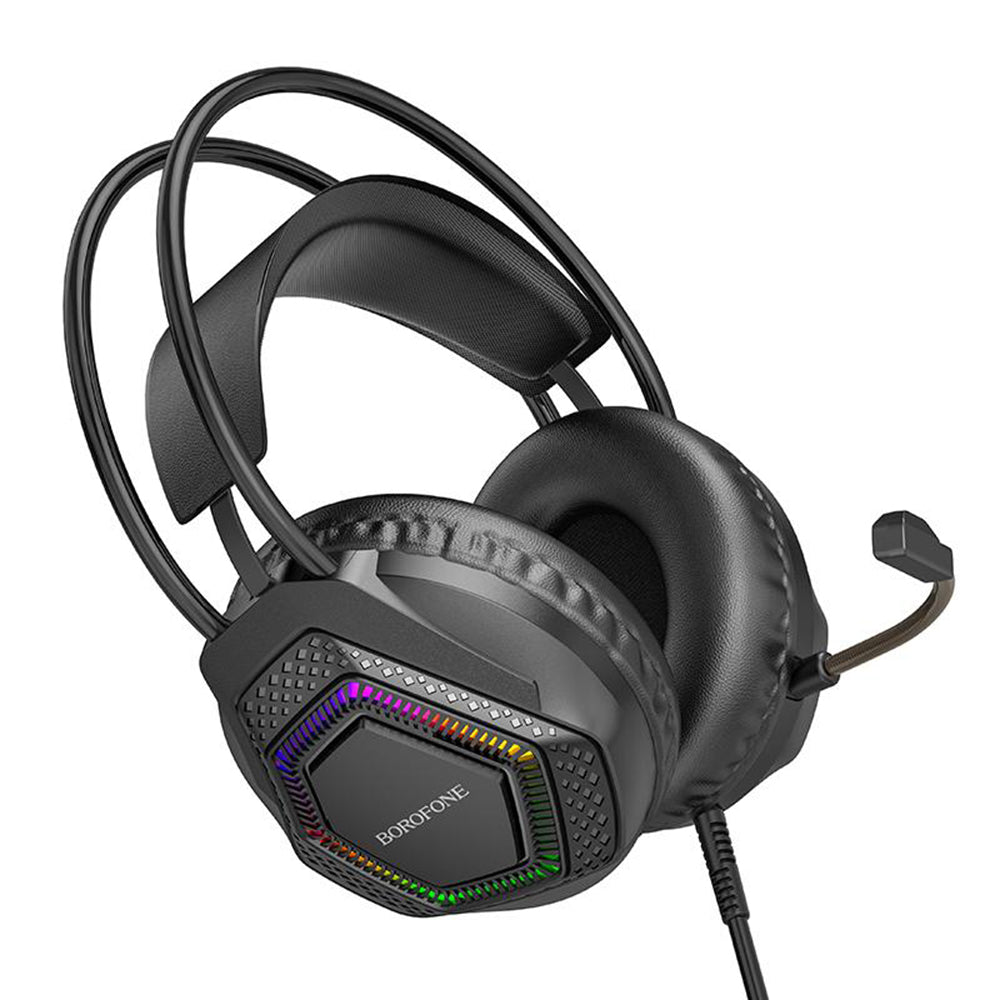 Gejming slušalice 3.5mm Borofone BO105 Thunder, RGB, 2m, Crne
