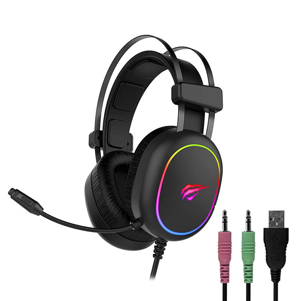 Gaming slušalice 3.5mm HAVIT H2016d, RGB, 2m, Crne