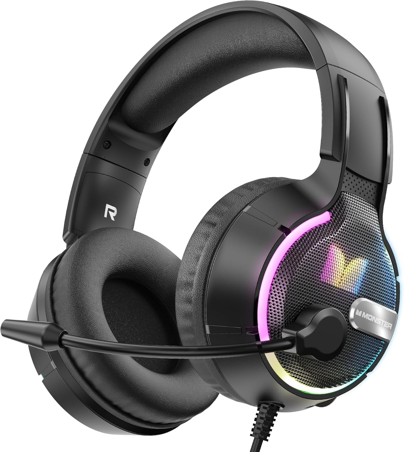 Gejming slušalice 3.5mm Monster Mission 320, RGB, 1.9m, Crne
