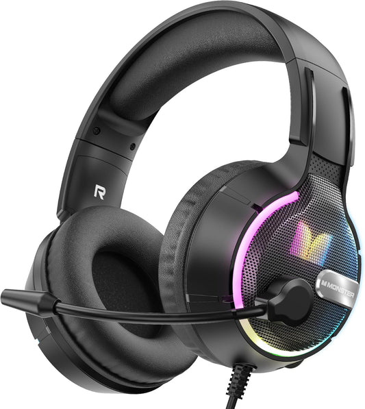 Gejming slušalice 3.5mm Monster Mission 320, RGB, 1.9m, Crne