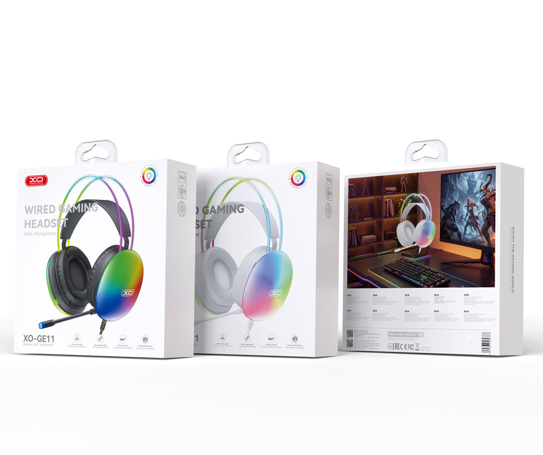 Gejmerske slušalice 3.5mm XO Design GE11, RGB, Crne