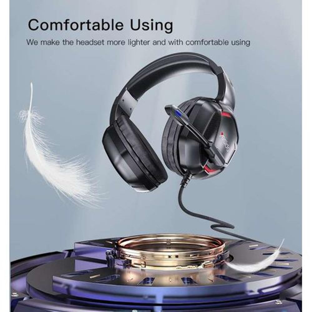 Slušalice za igranje 3.5mm Yesido EK01, RGB, 1.2m, Crne