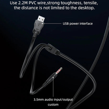 Gaming slušalice 3.5mm Yesido EK03, RGB, 2m, Crne