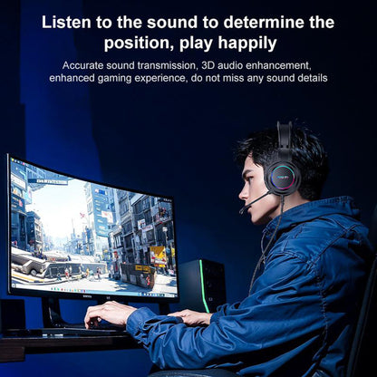 Gaming slušalice USB Yesido EK05, RGB, 1.2m, Crne