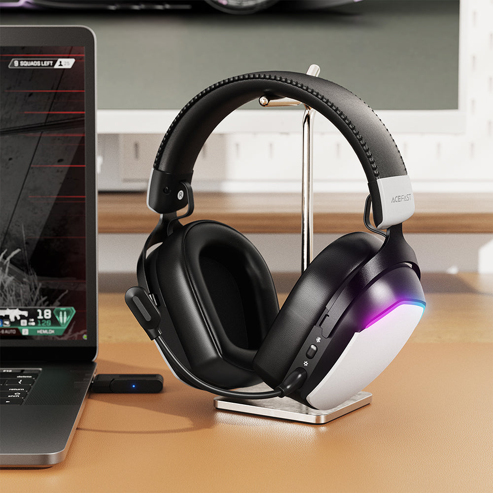 Slušalice za igranje Acefast H11, RGB, BT / Wi-Fi / Žičane, Bele