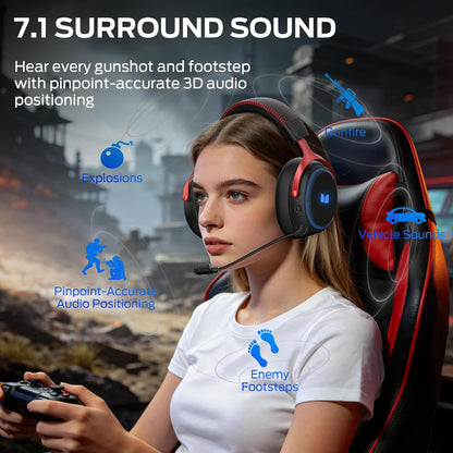 Bežične gejming slušalice Monster Mission 350, BT / Wi-Fi / Žičane, Crne