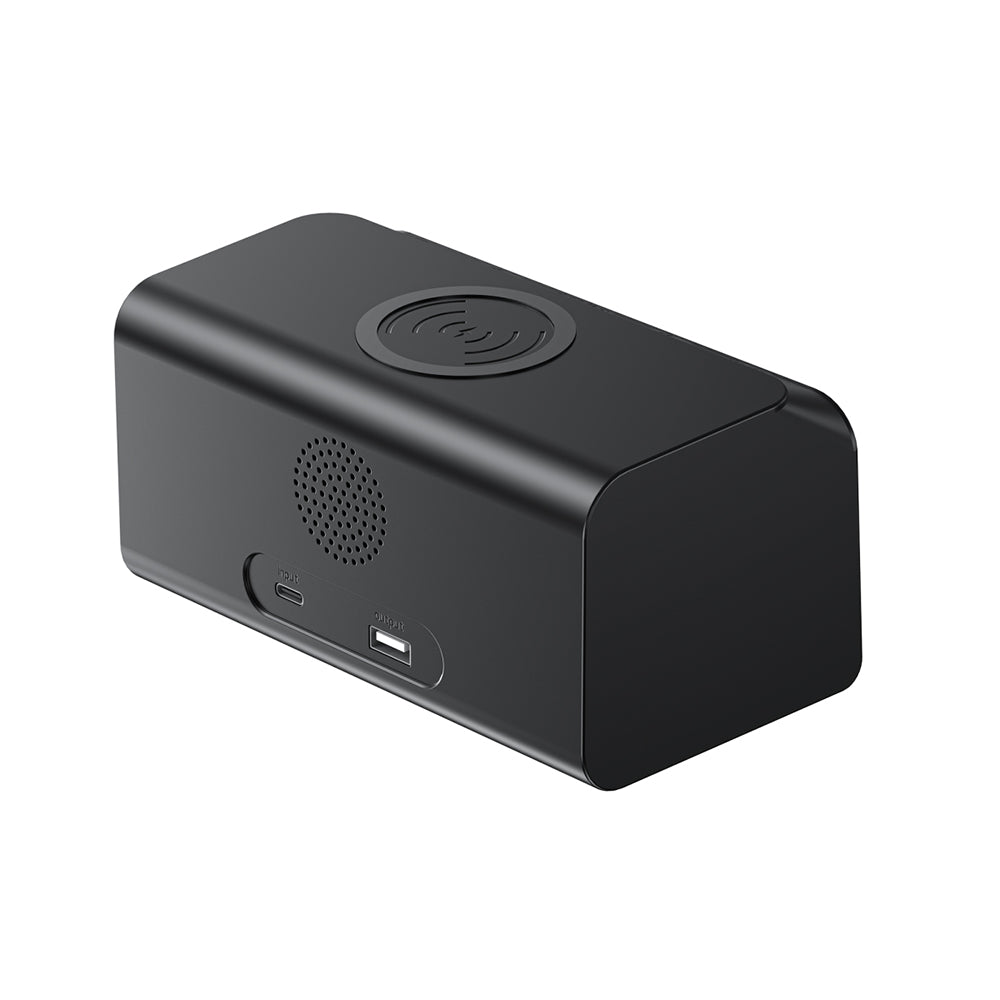 Digitalni sat HAVIT W3041 6u1 sa bežičnim punjenjem QI, Crni