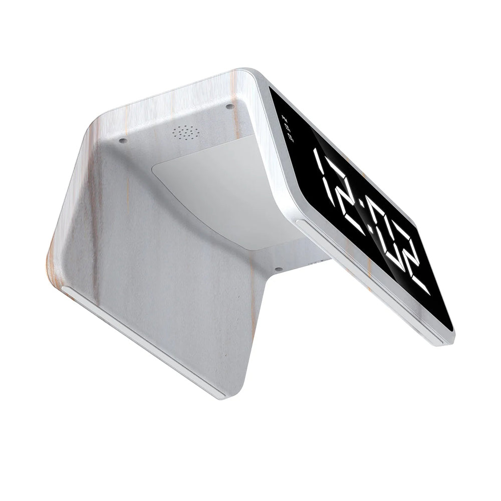 Digitalni sat HAVIT W320 sa bežičnim punjenjem QI, Beli