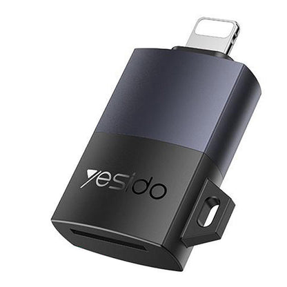 Čitač kartica Lightning Yesido GS38, microSD, Sivi, Ponovo zapečaćen