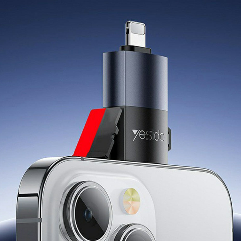 Čitač kartica Lightning Yesido GS38, microSD, Sivi