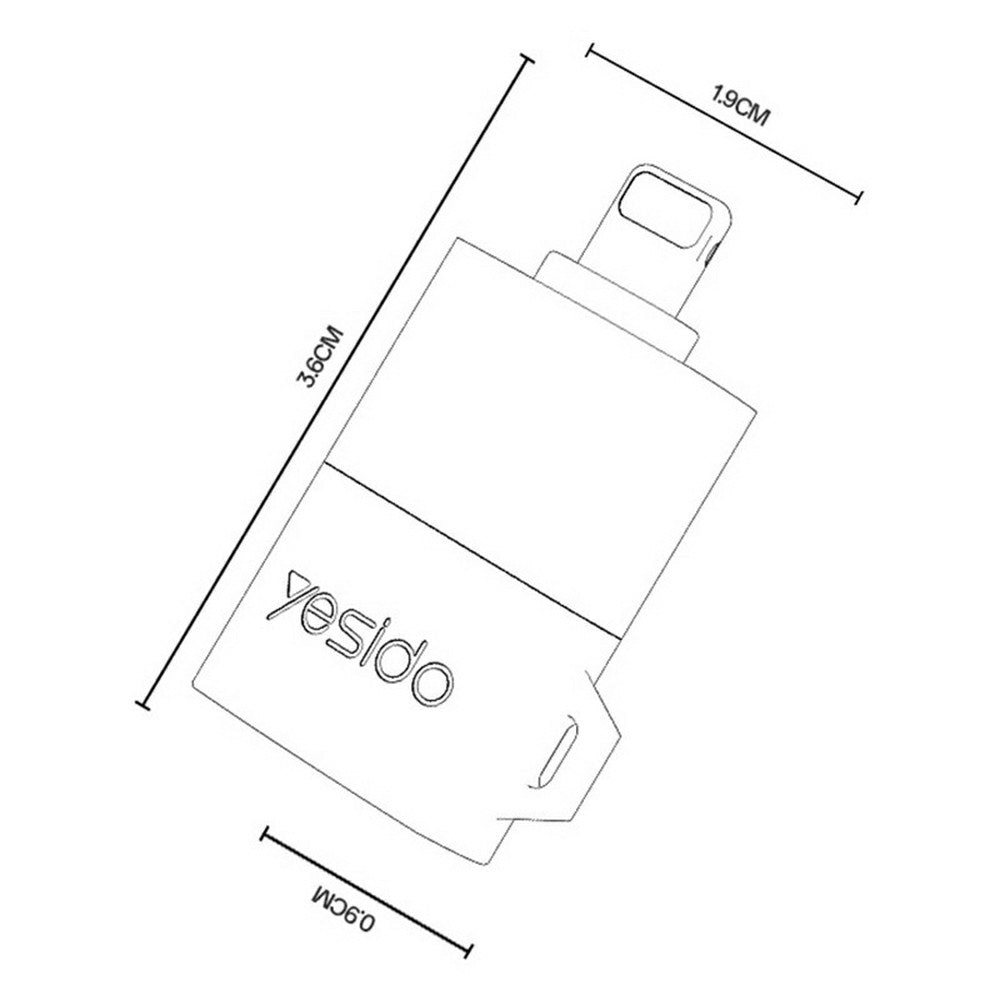 Čitač kartica Lightning Yesido GS38, microSD, Sivi