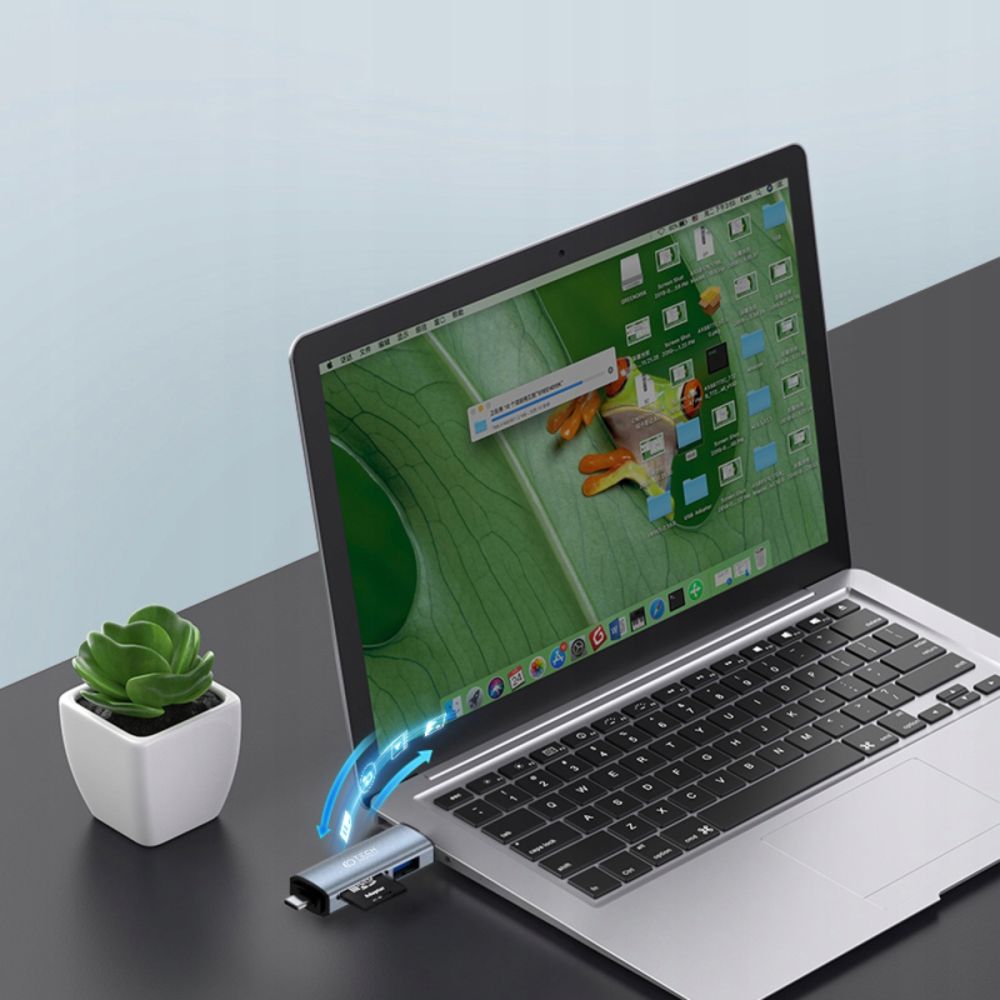 Čitač kartica USB / USB-C Tech-Protect, SD - microSD, Sivi