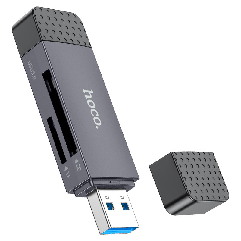 Čitač kartica USB 3.0 / USB-C HOCO HB45, SD - microSD, Sivi
