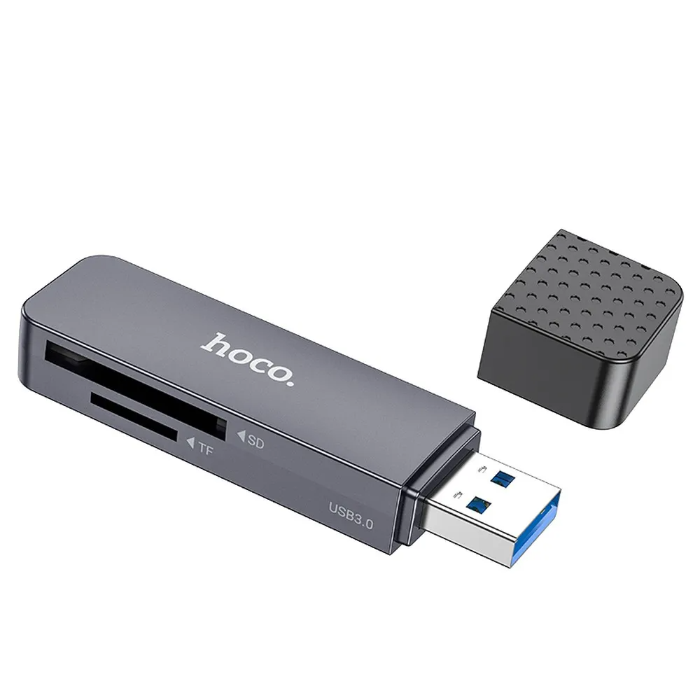 Čitač kartica USB 3.0 HOCO HB45, SD - microSD, Sivi