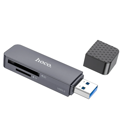 Čitač kartica USB 3.0 HOCO HB45, SD - microSD, Sivi