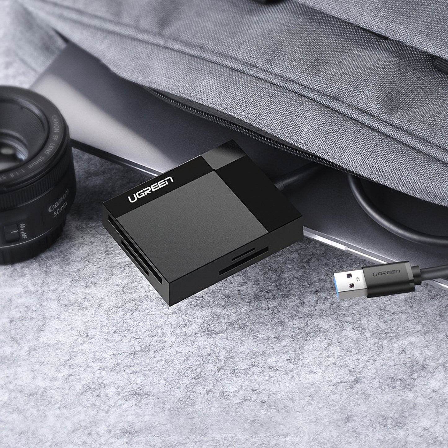 Čitač kartica USB 3.0 UGREEN CR125, SD - microSD - CF - MS, Crni