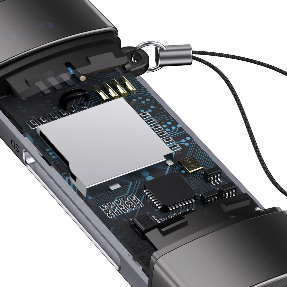 Čitač kartica USB / USB-C Baseus Lite, SD - microSD, Sivi WKQX060113