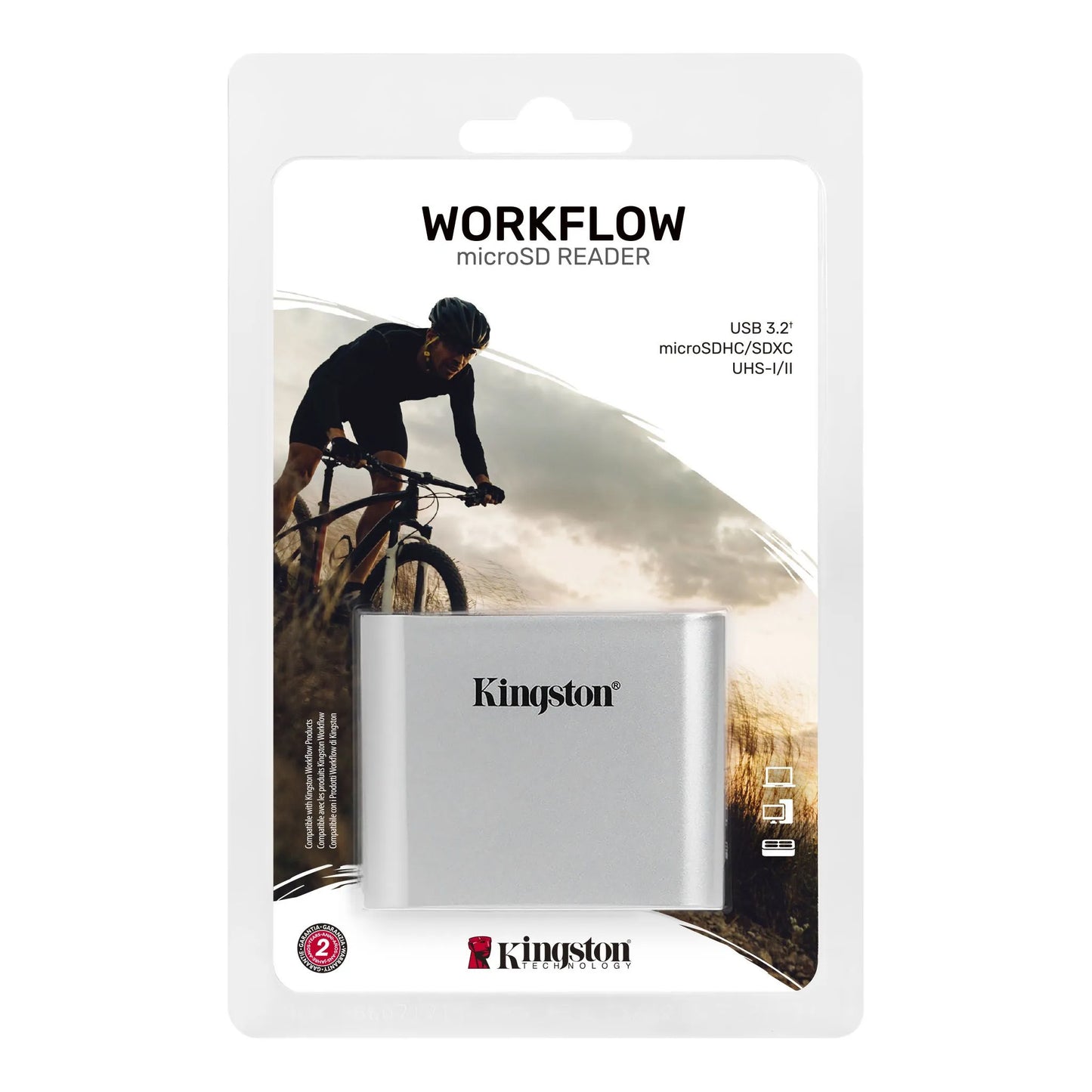 Kingston Workflow USB 3.2 Card Reader, Dual microSD, Grey WFS-SDC 