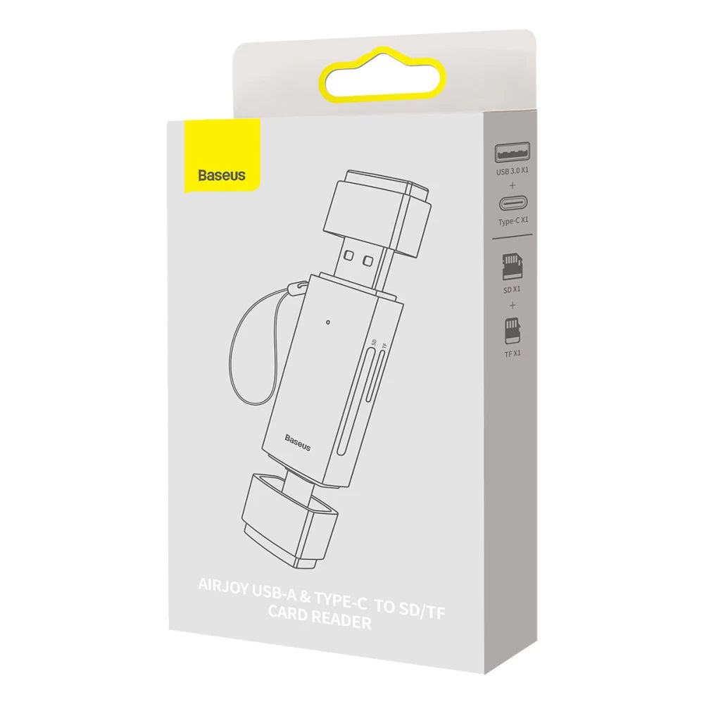 Čitač kartica USB / USB-C Baseus Lite, SD - microSD, Sivi WKQX060113