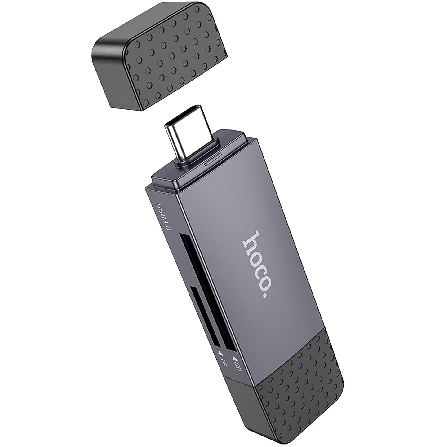 Čitač kartica USB / USB-C HOCO HB45, SD - microSD, USB 2.0, Sivi