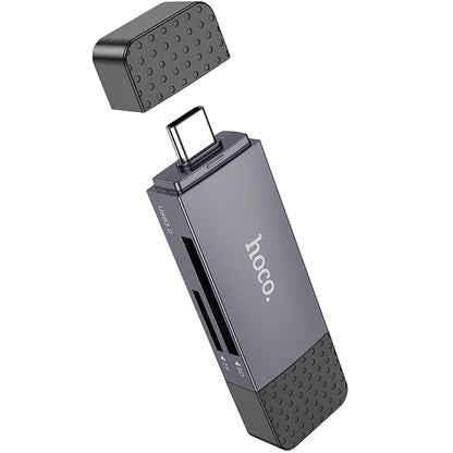 Čitač kartica USB / USB-C HOCO HB45, SD - microSD, USB 2.0, Sivi
