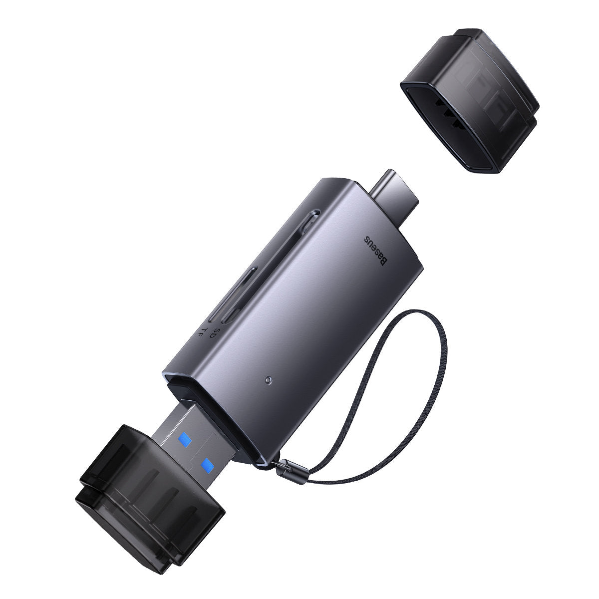 Čitač kartica USB / USB-C Baseus Lite, SD - microSD, Sivi WKQX060113