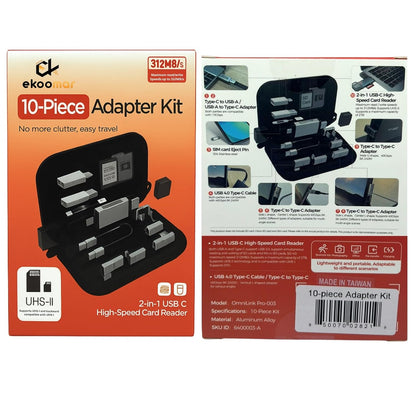 Čitač kartica USB / USB-C OEM OmniLink Pro-003 Travel, 10in1, Siva