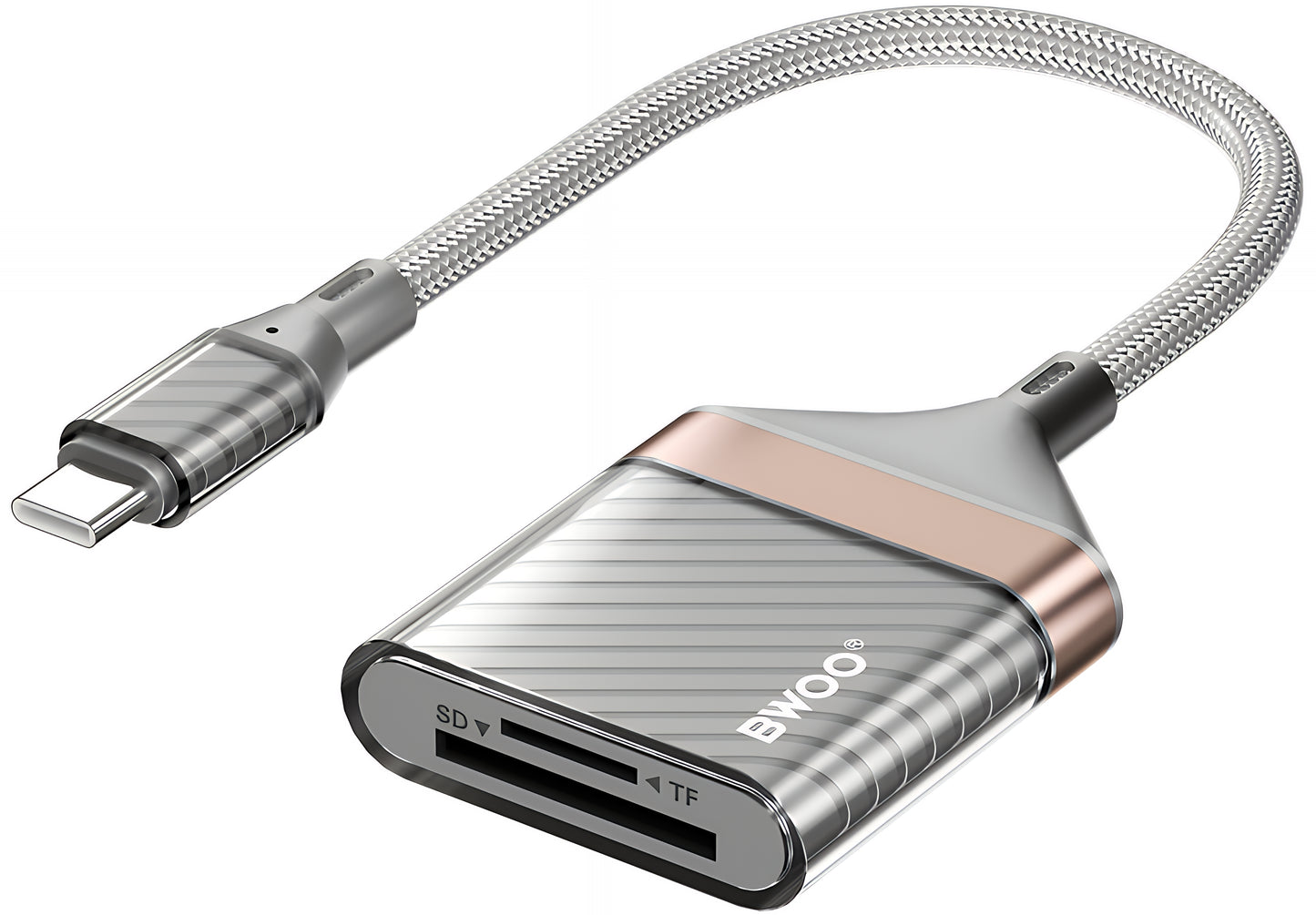 Čitač kartica USB-C BWOO BZ64, SD - microSD, Siva