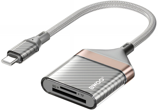 Čitač kartica USB-C BWOO BZ64, SD - microSD, Siva