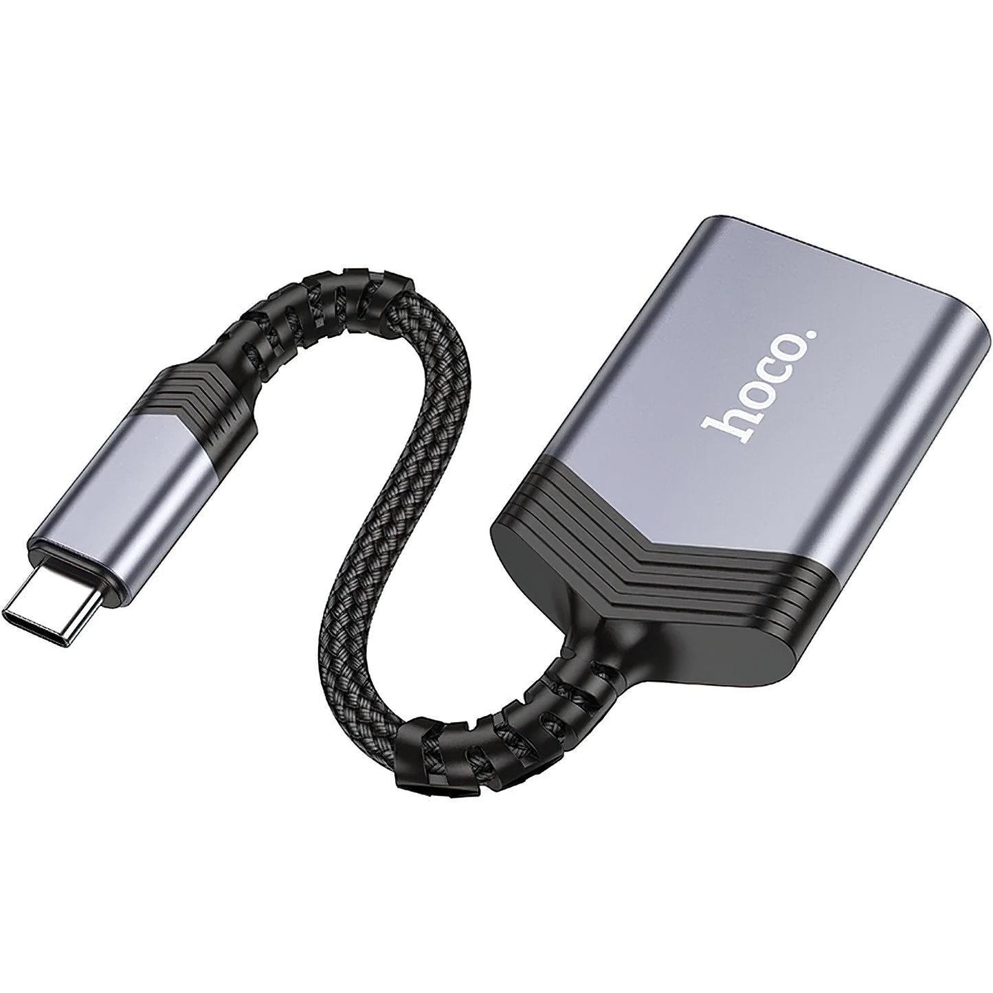 Čitač kartica USB-C HOCO UA25, SD - microSD, Sivi