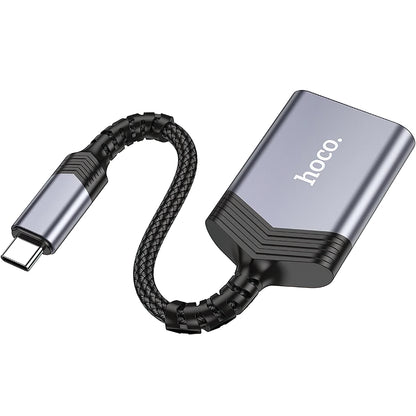 Čitač kartica USB-C HOCO UA25, SD - microSD, Sivi