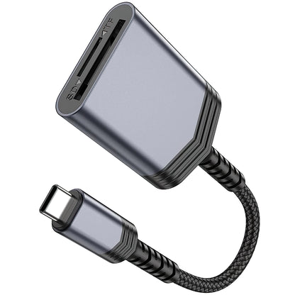 Čitač kartica USB-C HOCO UA25, SD - microSD, Sivi
