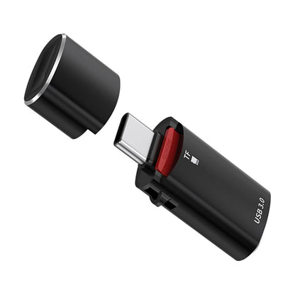Čitač kartica USB-C Techsuit AluVoltX, USB-A (OTG) - microSD, Crni