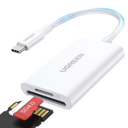 Čitač kartica USB-C UGREEN CM265, SD - microSD, Bela