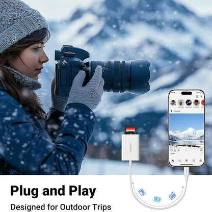 Čitač kartica USB-C UGREEN CM265, SD - microSD, Bela