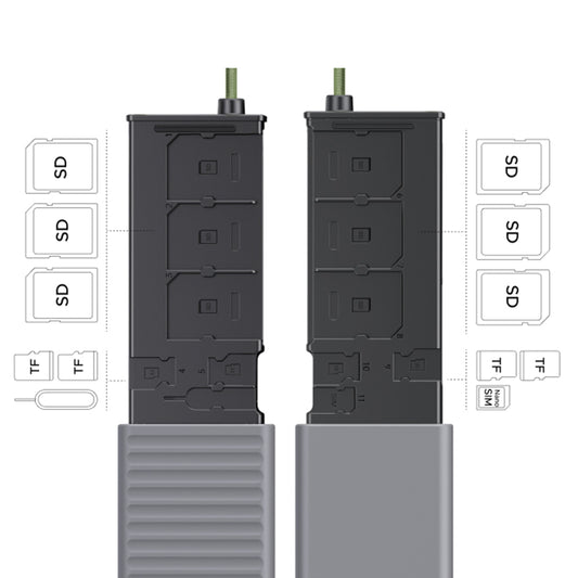 Čitač kartica USB / USB-C sa organizatorom UGREEN CM856 (55899), 2 x SD - microSD, Sivi