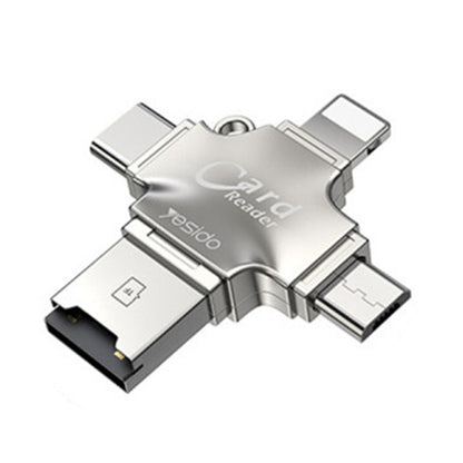 Čitač kartica USB / USB-C / Lightning / microUSB Yesido GS13, microSD, Srebrni
