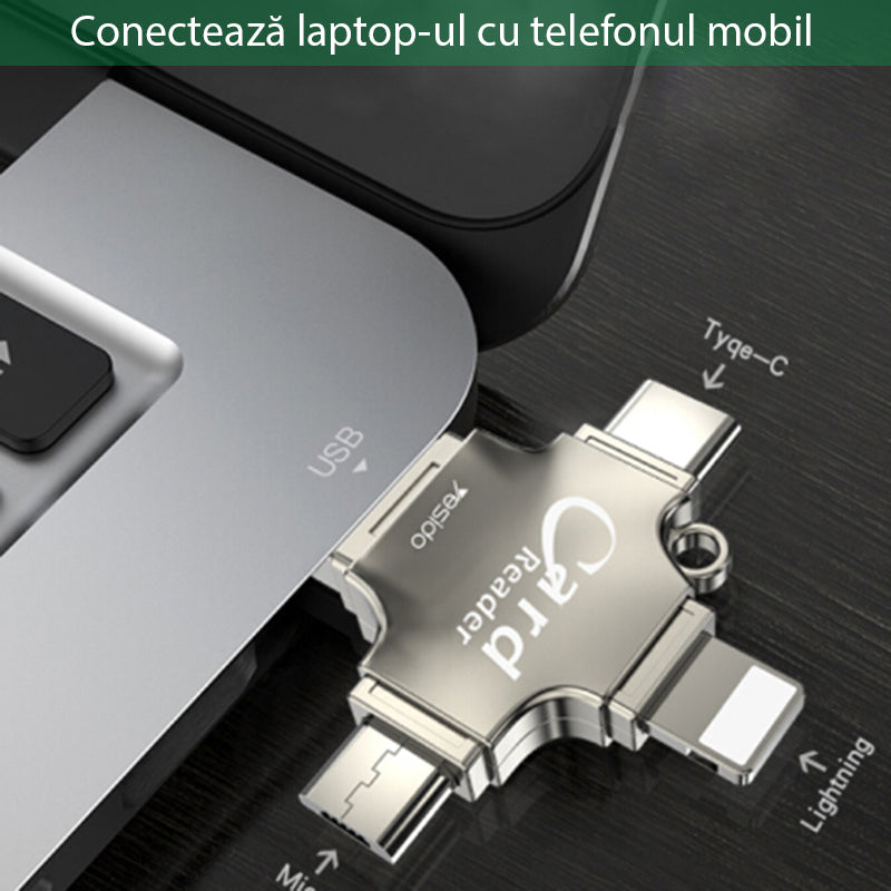Čitač kartica USB / USB-C / Lightning / microUSB Yesido GS13, microSD, Srebrni