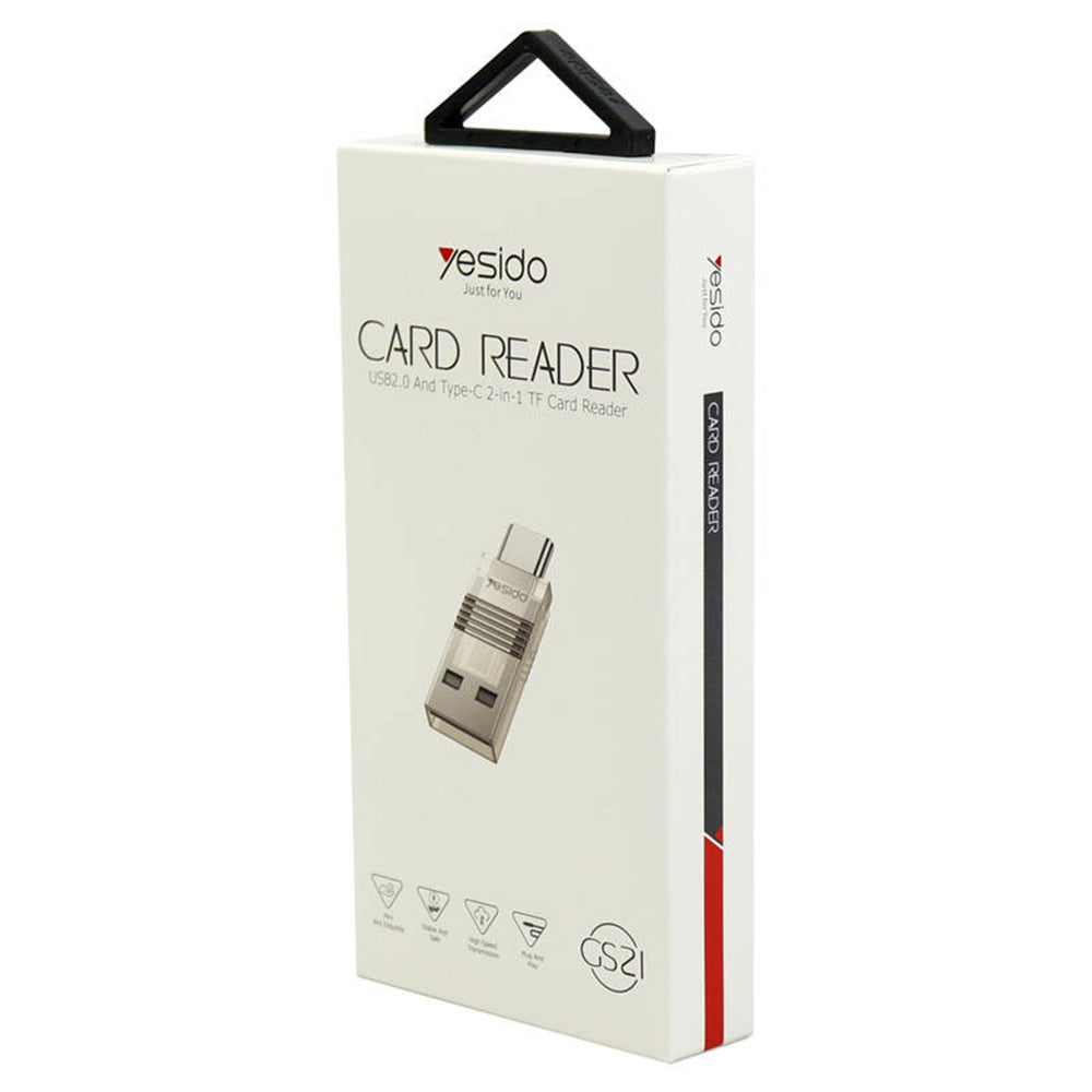 Čitač kartica USB / USB-C Yesido GS21, microSD, Transparent