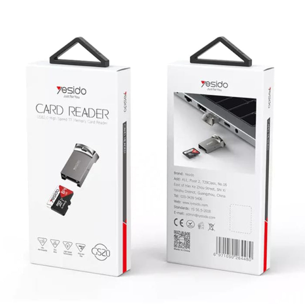 Čitač kartica USB Yesido GS20, microSD, Sivi