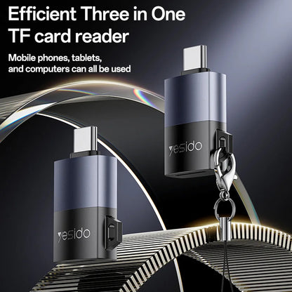 Čitač kartica USB Yesido GS37, microSD, Crni